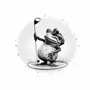 Toad playing golf with Coors light tattoo design idea