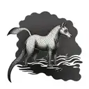 kelpie emerging from water tattoo design idea