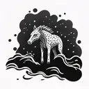 kelpie emerging from water tattoo design idea