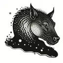 kelpie emerging from water tattoo design idea