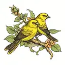 two canaries tattoo design idea