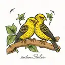 two canaries tattoo design idea