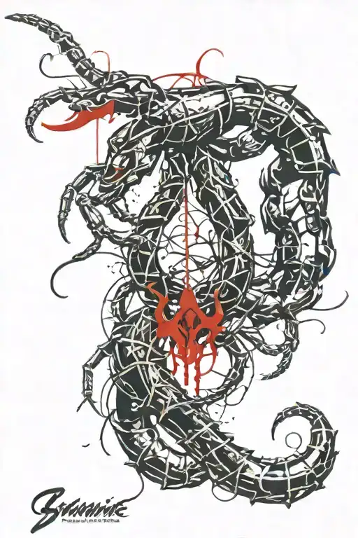number 8 with a femanine scorpion tattoo design idea