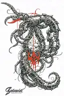 number 8 with a femanine scorpion tattoo design idea
