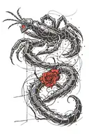 number 8 with a femanine scorpion tattoo design idea
