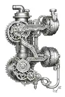 bio mechanical, millwright tattoo design idea