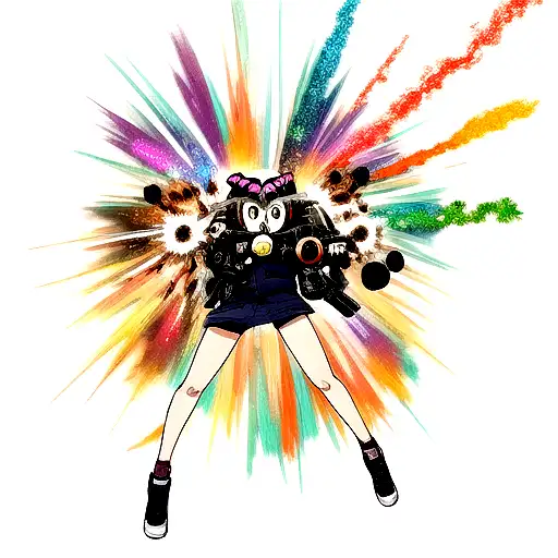 space fadeing out with owl exploding tattoo design idea