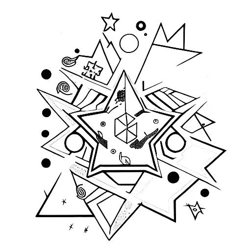 star y2k tattoo design idea