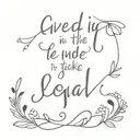 text "And in the end, the love you take is equal to the love you make" tattoo design idea