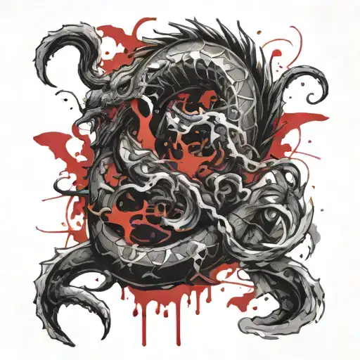 mythical sea monster tattoo design idea