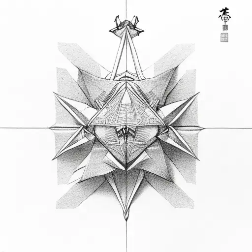 Japanese origami crane tattoo design idea