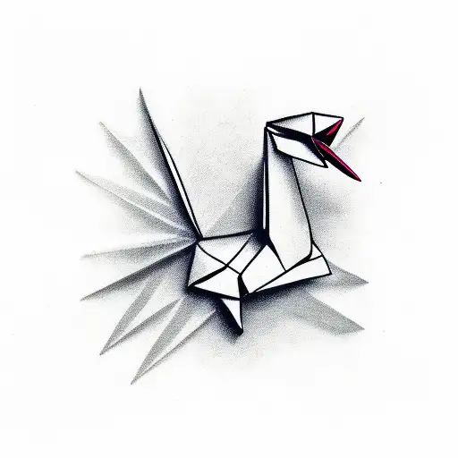 origami crane tattoo design idea