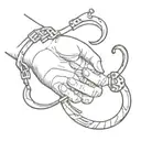 broken handcuff tattoo design idea