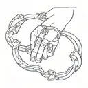 broken handcuff tattoo design idea