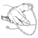 broken handcuff tattoo design idea
