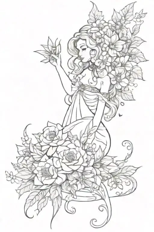 witchy, tarot cards flower wrap  tattoo design idea