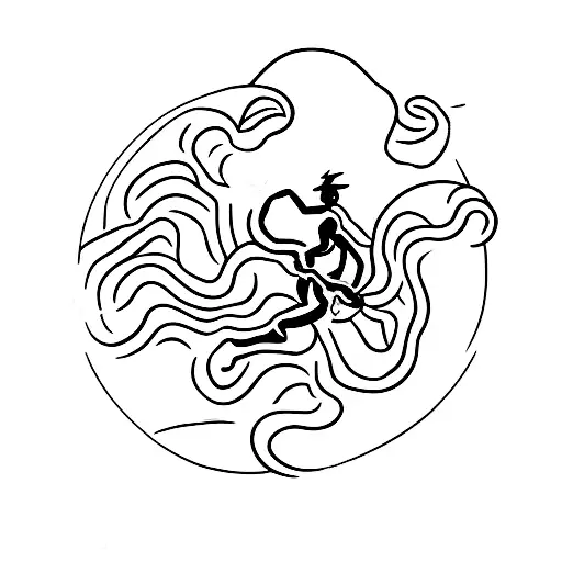 sisyphus rolling a stone tattoo design idea