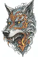 Demon Wolf tattoo design idea