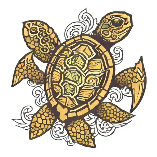navy shellback turtle with a anchor tattoo design idea