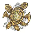 navy shellback turtle with a anchor tattoo design idea