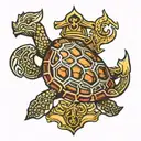 navy shellback turtle with a anchor tattoo design idea