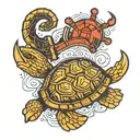 navy shellback turtle with a anchor tattoo design idea