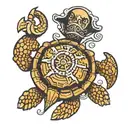 navy shellback turtle with a anchor tattoo design idea
