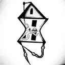 distorted houses of spongebob patrick and squidward  tattoo design idea