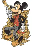 Mickey Mouse smoking cigarette tattoo design idea