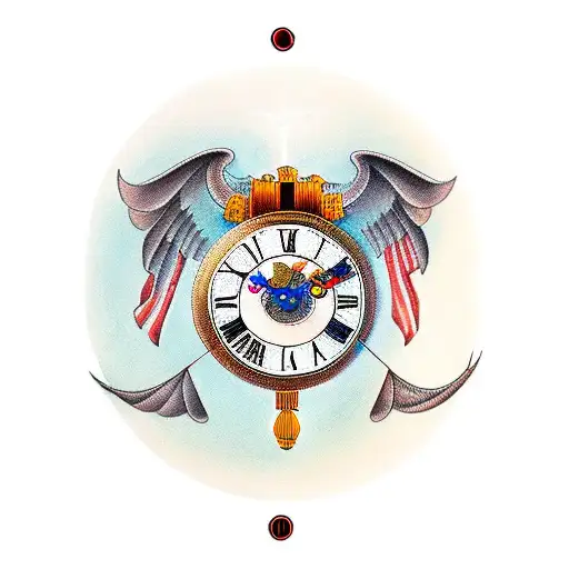 roman numaral clock with 10 january written inside tattoo design idea