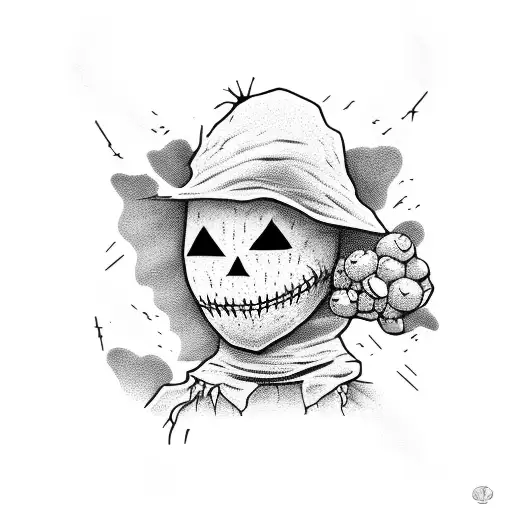 scarecrow on a hill tattoo design idea