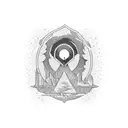 a blackwork tattoo based on the song “Landslide” by Fleetwood Mac tattoo design idea