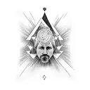 a blackwork tattoo about a child growing old and based on the song “Landslide” by Fleetwood Mac tattoo design idea