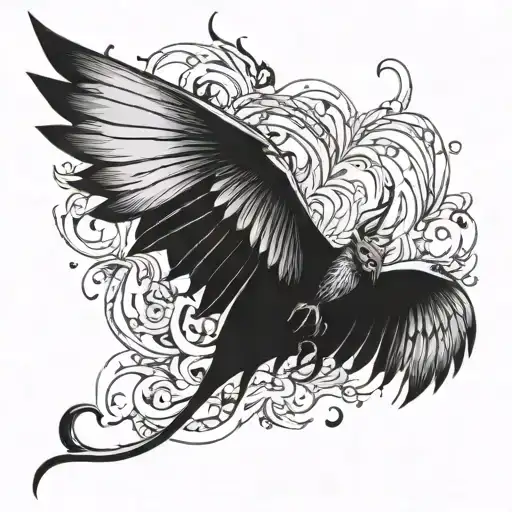 devil's wings tattoo design idea