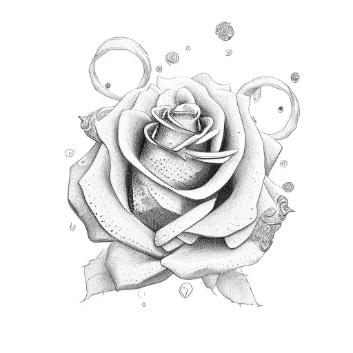 Money and roses tattoo design idea