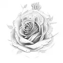 Money and roses tattoo design idea