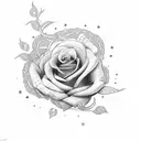 Money and roses tattoo design idea
