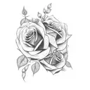 Money and roses tattoo design idea