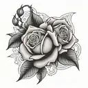 roses gray style realistic tattoo design idea
