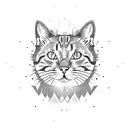 cat head pattern tattoo design idea