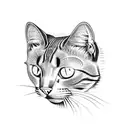 cat head pattern tattoo design idea