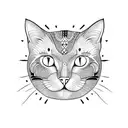 cat head pattern tattoo design idea