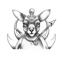 sailor Jerry kangaroo anchor tattoo design idea