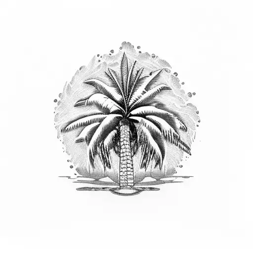 palm tree Krokodile  tattoo design idea