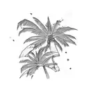 Krokodile and palm trees tattoo design idea