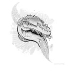 Krokodile and palm trees tattoo design idea