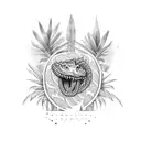 Krokodile and palm trees tattoo design idea