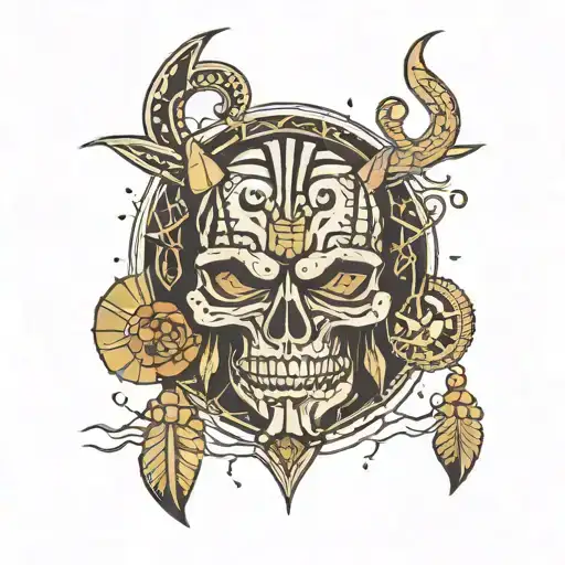 shaman totem kintsugi tattoo design idea