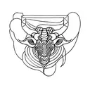Taurus and Aries symbol tattoo. the zodiac signs are combined. the letter J is incorporated with both signs. hearts  tattoo design idea