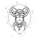 Taurus and Aries symbol tattoo. the zodiac signs are combined. the letter J is incorporated with both signs. hearts  tattoo design idea